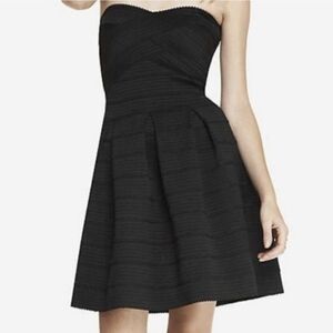 Express Strapless Bandage Mini Dress Fit & Flare Dark Coquette Balletcore Y2K S